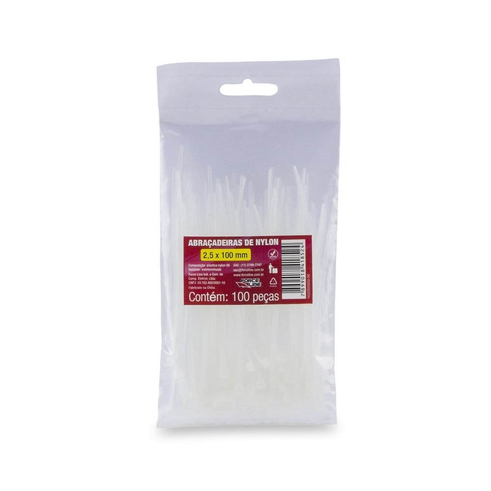 ABRACADEIRA NYLON 4,8X400 BRANCO C/100 BRAFT