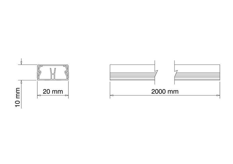 CANALETA C/ DIVISORIA 20X10X2000 C/FITA T...