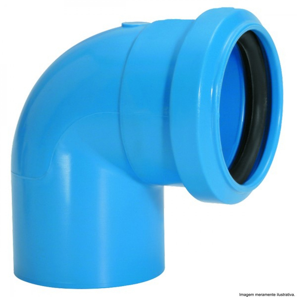 JOELHO 90 AZUL C/ANEL VEDAÇÃO DN38X38